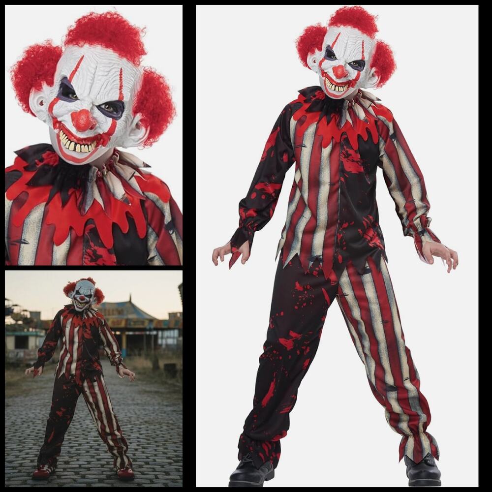 California Costumes NIGHTMARE CLOWN Kids L 10/12 Halloween Horror Scary NEW!!!